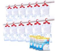 IONOS Wardrobe Dehumidifier Hanging Bag 180 g - 12 Pack Moisture Absorber Bags, Special Crystals, Chemical-Free, Unscented, For Bedroom & Storage Spaces (IONWDEHUMSF12PK)