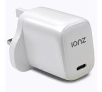 IONZ 20W USB C Charger, Fast PD Quick Charge Plug, GaN Power Adapter for MacBook Pro/Air, iPhone 16/15, Samsung Galaxy, iPad, Laptop, Type C Wall Charger Block (White,USB-C PD)