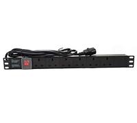iONZ 6 Way Horizontal 13A Switched 19-Inch PDU Standardised Power Distribution Unit C14
