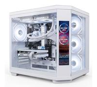 ionz Gaming PC - Desktop Computer, Ryzen 5 5600, NVIDIA RTX 5060,16GB RAM 1TB SSD, 240mm AIO Liquid Cooling, Windows 11, 600W 80+ PSU, WiFi, (APEX VISION, White)