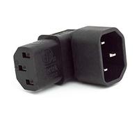 iONZ IEC C14 TO C13 POWER ADAPTER 10A PDU PLUG 90 DEGREE RIGHT ANGLE WALL MOUNTED LCD TV/RACKMOUNT - BULK PACK