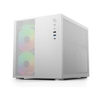 iONZ KZ-33T Mesh Vault - Elite PC Gaming Case, Dual Chamber Mid Tower M/ATX - Front I/O USB Type-C with Anodised Aluminium - includes 5 ARGB PWM Fans | Silver
