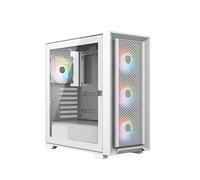 iONZ KZ22 V2 PC Gaming Case - ATX Hinged Tempered Glass - High Airflow - Front I/O USB Type-C (With 4 ARGB PWM Fans) White