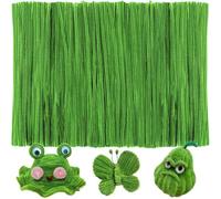 IOOLEEM 200pcs Dark Green Pipe Cleaners, Glitter Chenille Stems, Pipe Cleaners for Crafts, Pipe Cleaner Crafts, Art and Craft Supplies, Christmas Pipe Cleaners.