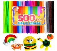 Iooleem 500pcs Multi-Colored Pipe Cleaners, Chenille Stems, Pipe Cleaners for Crafts, Pipe Cleaner Crafts, Art and Craft Supplies.