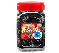 Iooleem Black Pom Poms - Assorted Size, 1200pcs with Wiggle Eyes, Glitter Options, Perfect for Arts & Crafts