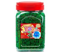 Iooleem Green Pom Poms, 1200pcs Assorted Size Pompoms, Pom Poms for Arts and Crafts, Pom Pom Balls with Wiggle Eyes in jar, Glitter Pom Poms, Craft Supplies.