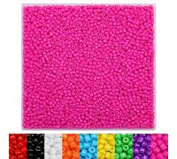 IOOLEEM Hot Pink Seed Beads, 4000+ pcs 3mm Glass Beads for Jewelry Making, Bracelets