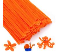 IOOLEEM Orange Pipe Cleaners, Chenille Stems for DIY Crafts and Party Decors, Art and Craft Supplies.