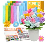 IOOLEEM Pipe Cleaners, 480pcs Multi-Colored, Flower Making Kit, Arts and Craft Supplies, Pipe Cleaners Kit, Pipe Cleaners for Flowers, Craft Supplies Kit, Ideas for Art Project Activity.