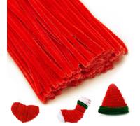 IOOLEEM Red Pipe Cleaners, Chenille Stems for DIY Crafts and Party Decors, Art and Craft Supplies.