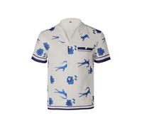 IOONCHI Lochlan Ratliff Shirt Mens White Lotus Cosplay Costume Crocodile Printed Beach Hawaiian Shirts, White, Large