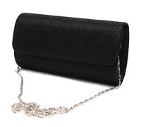 IOOOFU Women's Evening Shoulder Bag Bridal Clutch Party Prom Wedding Envelope Handbag - Black, 20x11x5cm/7.87x4.33x1.97in