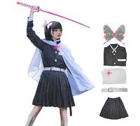 IOPBOT Kimonos Cosplay Costumes Adult Women Girls Anime Japanese Kimono Robe Halloween Outfit with Accessories, Black, XL