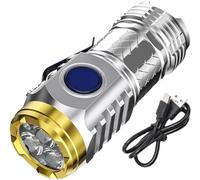 Iordan Three-Eyed Monster Mini Flashlight, Ultra Bright Portable Small LED Flashlight, Super Bright Mini Torch, Rechargeable Flashlights High Lumens Flash Light