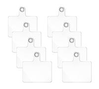 IOSPKKIO® Set of 8 Transparent Mobile Phone Lanyard Pads with Metal Ring, Mobile Phone Pendant, Multifunctional and Waterproof for Most Smartphones, Multifunctional Mobile Phone Lanyard Patch