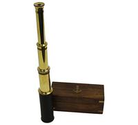 IOTC Science Purchase 78TELE15 Handheld Brass Telescope with Wooden Box