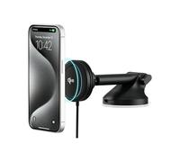 iOttie Velox Qi2 Mini 15W Wireless Charger Car Mount - Dash & Windshield Car Phone Holder - MagSafe Compatible iPhone Mount for Qi2 Smartphones (iPhone 12, 13, 14 and 15) - Car Charger Included