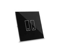 iotty E2 PLUS Smart Wi-Fi Switch for Lights and Gates, works with Google Home/Alexa/Siri/IFTTT, remote control, iOS/Android App, Backlit Glass Touch Plate, Temperature and Brightness Sensors, Black