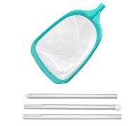 Iouaer Pool Skimmer Net with Pole- Hot Tub, Pond & Spa Leaf Rake with Deep Ultra Fine Mesh for Kiddie Pools