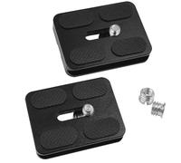 IOUALEY 2 Pack 50mm Camera Quick Release Plate with 1/4 "-20 Camera Screw, Tripod Mount Plate Fits Arca Swiss Standard Type Clamp for Cameras Tripod Ball Head Ballhead (PU50)