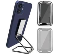 IOUALEY 2 Pack Cell Phone Ring Stand Holder, Finger Kickstand 360° Rotation Adjustable Portable Metal Finger Grip Ring Kickstand Fits Most Smartphone Tablets Desk Office Car Mount, Silver/Black