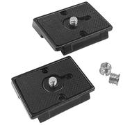 IOUALEY 2 Pack Quick Release Plate, Tripod Quick Release Adapter Compatible 200PL-14 QR Cameras Tripod, Camera Mounting Adapter with 1/4" and 3/8" Screws Ball Head Parts Replacement Adapters