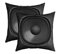 Ioudspeaker Box Pattern Square Cushion Covers Music Theme Throw Pillowcases Old Fashion Hippie Home Decor Reversible Throw Pillow Cover Set of 2s for Kids 16"x16"