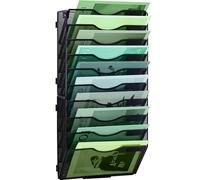 IOUGDSEC 10 Tier Mesh Hanging File Organizer Vertical Wall File Organizer Wall File Holder Wall Hanging Storage Organiser in Tray for Office School Home, Black