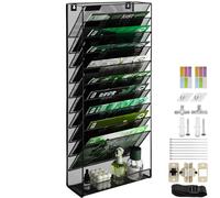 IOUGDSEC 11 Tier A4 Mesh Hanging Wall File Holder Magazine Document Holder Mail Organiser Magazine Storage Rack,Durable Metal Mesh Filing Storage Letter Trays Desktop File Organizer