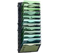 IOUGDSEC 12 Tier Mesh Hanging File Organizer Vertical Wall File Organizer Wall File Holder Wall Hanging Storage Organiser in Tray for Office School Home, Black