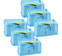 IOUGDSEC 6 Packs 1 Tier A4 Mesh in Tray Hanging Wall File Holder Magazine Document Holder Mail Organiser Magazine Storage Rack,Durable Metal Mesh Filing Storage, Sky Blue