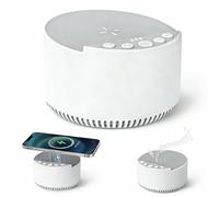 IOUGDSEC White Noise Machine with Wireless Charger & Bluetooth Speaker, 6 Soothing Sounds Sleep Sound Machine for Baby Adults, Night Light Sleep Therapy with 3 Timer Modes for Home Office Travel