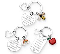 IOURVYA 3 Pieces Teacher School Keychain, End of Year Gift Idea for Teacher Woman, Kindergarten, Christmas Gift, Thank You Teacher