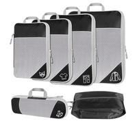 ioutdoor Travel Packing Cubes,Waterproof Suitcase Organiser Bags 6Pcs Expandable Packing Bag Set for Travel Essentials & Home Storage (Black 6pack)