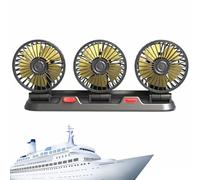Iouyjiu Auto Fan - Three-Head Fan for Vehicles,2 Speeds, USB/12V/24V Cooling Air, Silent for SUVs, Cars, ATVs, Trucks, Buses, Tents, RVs, Cruise Ships