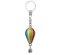 Iouyjiu Balloon Key Chain, Rainbow Hot Air Balloon Key Ring, Cute Metal Charm, Stylish Backpack and Car Accessory for Travel Lovers, Gift, Everyday Use,0.98 in\