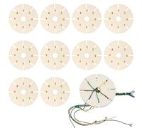 Iouyjiu Bracelet Braiding Disc, Wooden Tray for Weaving - 10 Pieces Round Wooden Craft Tool for Making Necklaces and Bracelets Ideal Beginner Lanyards and Cords