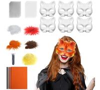 Iouyjiu Cat Mask Virgin Animal Mask Kit Creative Activities with Tulle and Felt Accessories for Carnival Cosplay and Masquerade