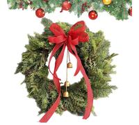 Iouyjiu Christmas Wreaths for Front Door,Cow Bells Bow Artificial Pine Greenery Wreath - Welcome Hanger Decorations for Outdoor Indoor Home Window Kitchen Bedroom Living Room Mantel Farmhouse Party