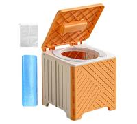 Iouyjiu Commode Chair - Portable Toilet for Seniors and Travelers | Soft PVC Cushion, Anti-Skid Legs, Lightweight Structure, Quick Setup, Convenient Maintenance, Suitable for Hospitals Camping Hik