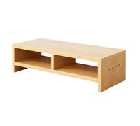 Iouyjiu Computer Monitor Riser - Desk Shelf Stand, Two Tier Wood Platforms with USB Hub Integration, Screen Elevation Organizer for Electronics Storage, Work Space Furniture