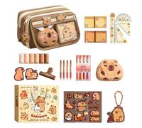 Iouyjiu Cute Pencil Case, Large Capacity, Capibara Box, Soft Case for Organizing and Carrying Pens, Pencils and Other Stationery Needs at School (1 Pack), Light Coffee, Se référer au descriptif, Refer