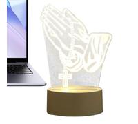 Iouyjiu Desk Lamp - Prayer Hand Acrylic Night Lighting - Bedside Table Lamp - for Tabletop Home Kitchen Desk Living Room Christmas Birthday