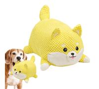 Iouyjiu Dog Squeaky Toys, Calming Chew Toys, Interactive Dog Training, Durabless Dogs Shaped Toy, Stimulating Boredom Relief for Aggressive Chewers, 30 x 24 x 19 cm Yellow White