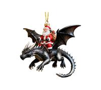 Iouyjiu Dragon Christmas Ornaments,2D Santa Riding Flying Dragon Decoration | Christmas Tree Decorations,for Home Party Wall Window Backpack Celebration Winter Seasonal Display