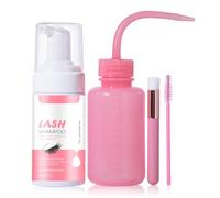 Iouyjiu Eyelash Cleanser, Lash Shampoo, Extension Wash, Gentle Foam Formula, Includes Brush & Rinse Bottle, 100ml, Ideal for Makeup Removal, Salon, and At-Home Care, 1.57in