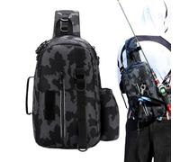 Iouyjiu Fishing Tackle Bag, Fly Fishing Backpack, Oxford Outdoor Bag with Ergonomic and Comfortable Fit for Men or Women Who Love Adventures, 13.78x1.18x7.87 Inches