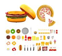 Iouyjiu Food Toy Sets for Kitchen | Food Toy Ideal for Kitchen Set,Large Hamburger Sensory Educational Toys for Preschool Age Home Use