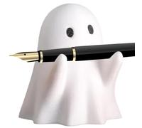 Iouyjiu Ghost Desk Organizer, Halloween Resin Pen Holder, Compact Spooky Decor Multipurpose Storage, Cute Brush Stand Perfect for Offices or Home, 2.48 x 2.99 inches